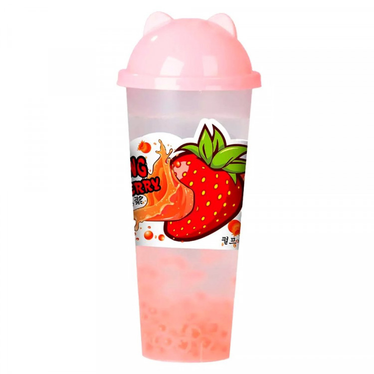 Напиток Хэ Лейи 620мл Клубника с добавлением сахара, с шариками (Ст.15)