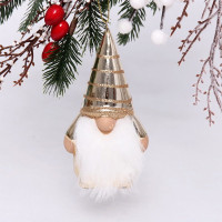 Фигурка на ёлку пластик "Гном" 13см цв.шампань арт.916-0710