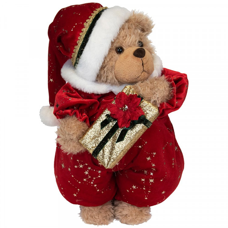 Игрушка декор. "Медведь в колпаке" 40см в красной шубке арт.92787 Игрушка декор. "Медведь в колпаке" 40см в красной шубке арт.92787