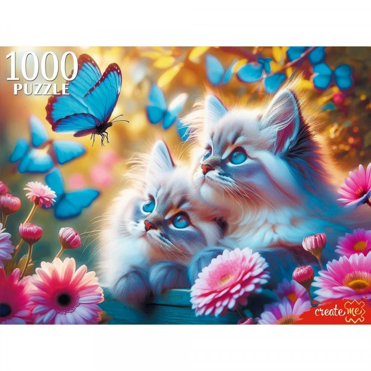 Пазл 1000 элементов Котята и бабочки (РК) арт.ХП1000-8280