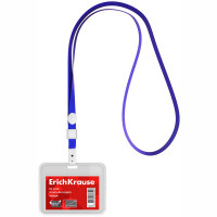 Бейдж горизантальный 85х54мм ErichKrause книжка с клипсой на ленте арт.63725 (Ст.50/600)