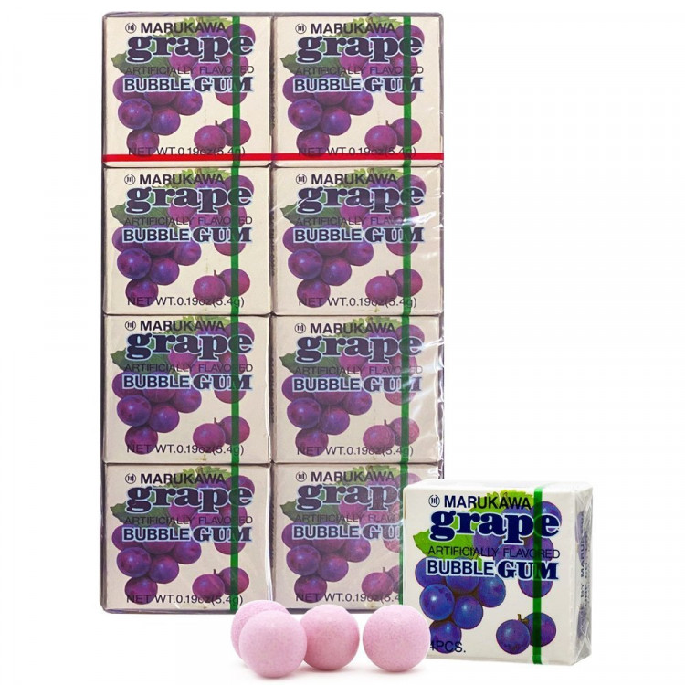 Жев. резинка Marukawa 5,4гр Виноград 4 шарика в коробке