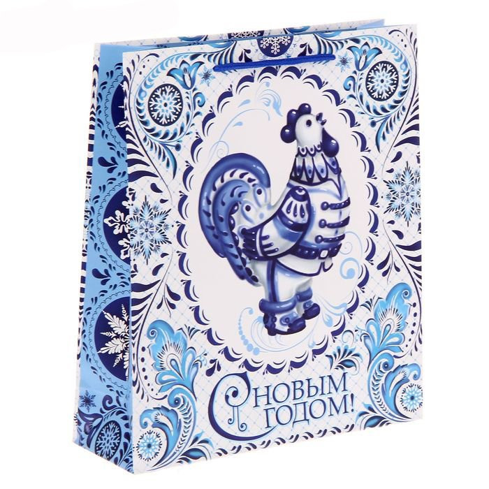 Пакет подарочный 23*27см бумаж. Гжель арт.1299832 Пакет подарочный 23*27см бумаж. Гжель арт.1299832