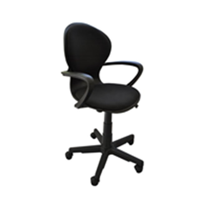 Кресло для оператора пластик/ткань Вальтер черный (В-14) ТГ