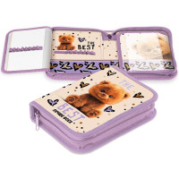 Пенал 1 отделение с 2 откидными планками (Hatber) Пушистый мишка 200х140мм арт.NPk_74295