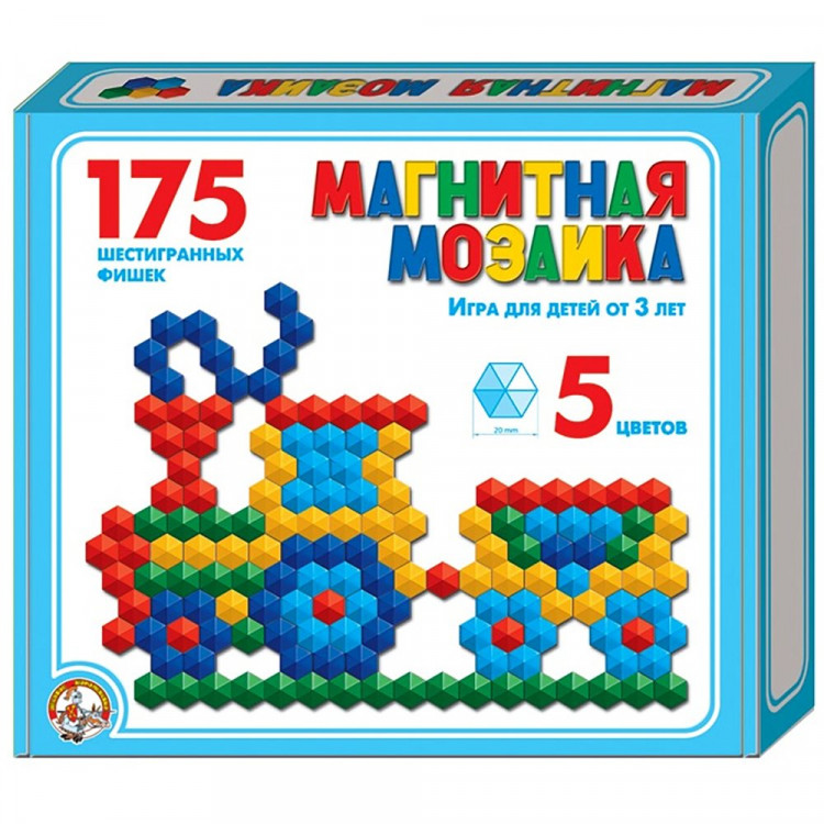 Игра Мозаика пластиковая шестигранная 175 элементов (ДК) арт 00959