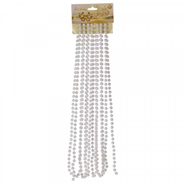 Украшение декоративное "Бусы" 504см "Жемчуг" d-0,5см цв.белый арт.722770