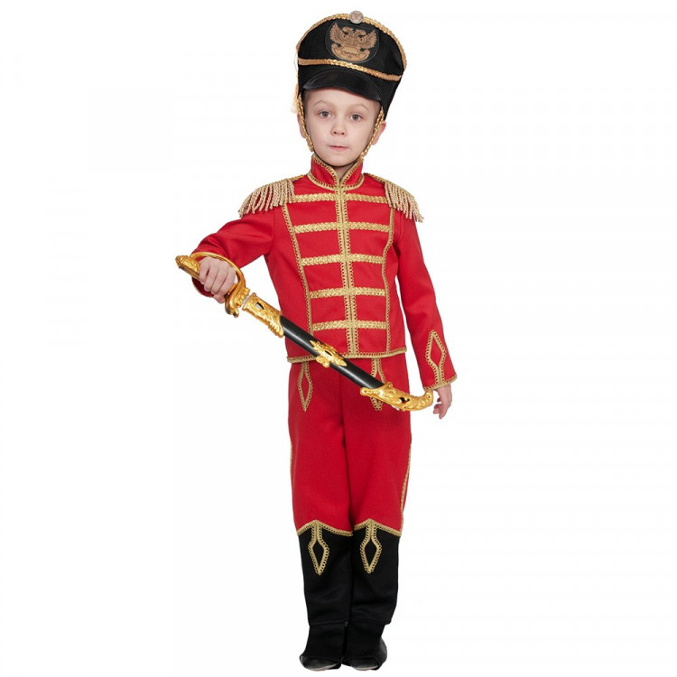 Костюм М (ВОИН) Гусар (мундир,брюки-сапоги,кивер,сабля) р.116-134 ткань арт.5014 Костюм М (ВОИН) Гусар (мундир,брюки-сапоги,кивер,сабля) р.116-134 ткань арт.5014