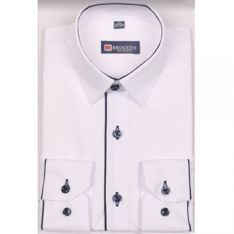 Сорочка детская  длинный рукав размерный ряд 29/116-36/158-164  цвет белый Brostem арт.107-4701d