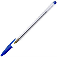 Ручка шариковая прозрачный корпус (Workmate) синяя 0.8мм одноразовая арт.049000202 (Ст.100)