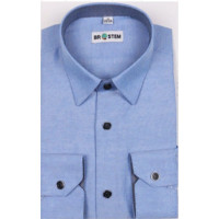 Сорочка детская приталенная длинный рукав размерный ряд 29/116-122-36/158-164 цвет синий Brostem арт.ZHX006-3d на кнопках Сорочка детская приталенная длинный рукав размерный ряд 29/116-122-36/158-164 цвет синий Brostem арт.ZHX006-3d на кнопках