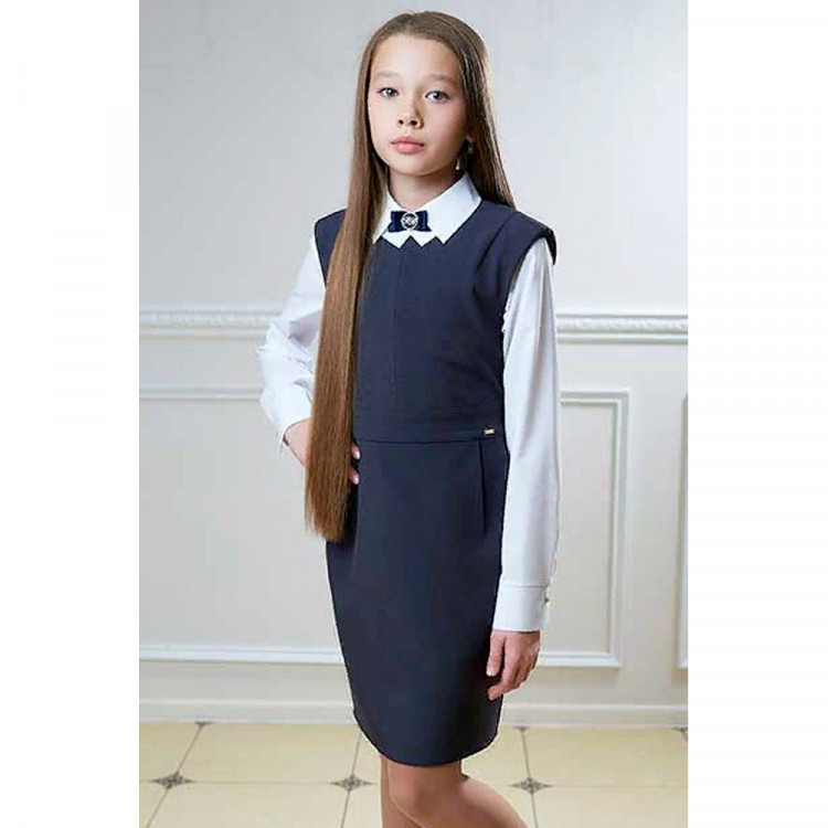 Сарафан для девочки (ГЕРМИОНА) ткань 07 арт.5221-07 размер 32/134-42/164 цвет синий