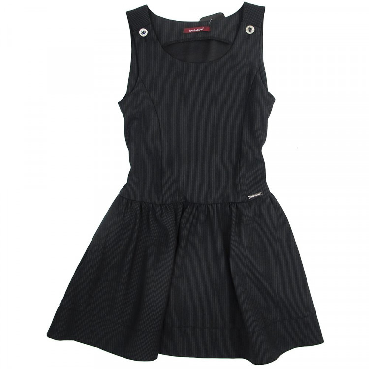 Сарафан для девочки (OVAS)  арт.4421 размер 30/122-38/152 цвет черный/полоса