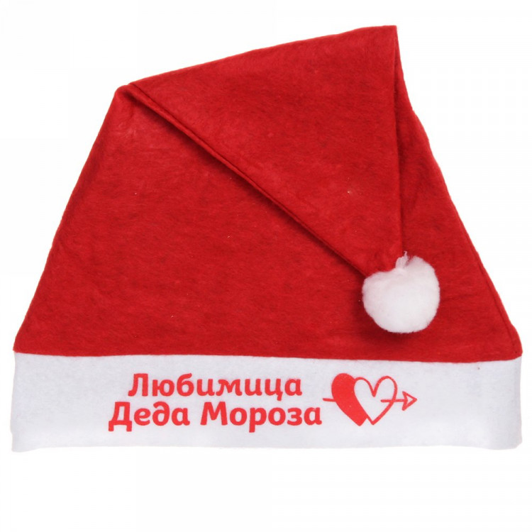 Колпак карнавальный "Любимица Деда Мороза" 29*37см цв.красный арт.182-364