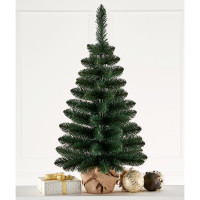 Елка настольная 70см (хвоя ПВХ, подставка пенёк+мешковина) "Боярская" арт.ЕНБ 07