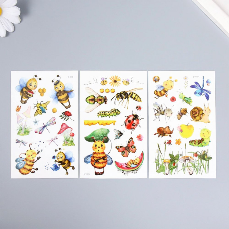 Татуировка на тело "Приключения пчёлки" МИКС 12*7,5см арт.9323587