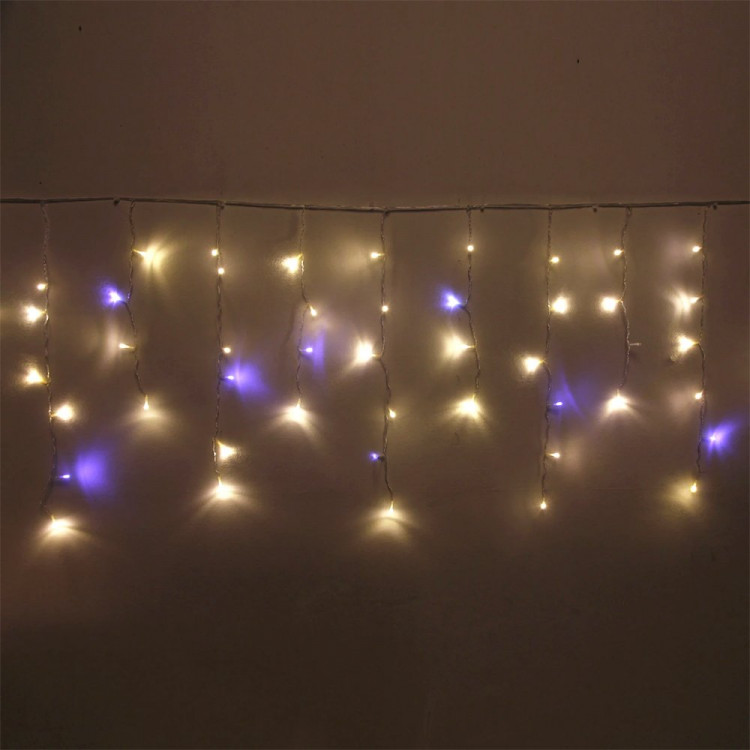 Гирлянда эл.д/улицы подвесная Бахрома 5*0,4/0,6м 180LED (св.провод) цв.т.бел/бел. 1реж. арт.183-297