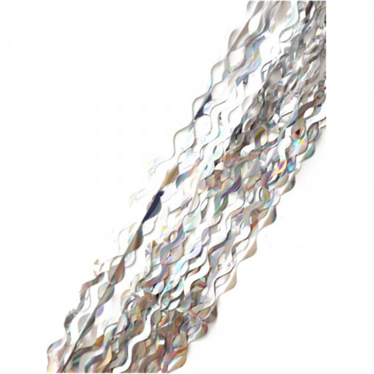 Дождь новогодний ПЭТ 09*100см "Волна" цв.серебро арт.95921