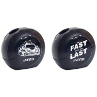 Точилка пластиковая (deVENTE) Fast Or Last 2 отверстия с контейнером черная ассорти арт.8031507