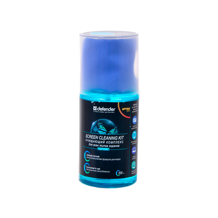 Спрей для чистки экранов Defender,200мл +салфетка из микрофибры (30598) Спрей для чистки экранов Defender,200мл +салфетка из микрофибры (30598)
