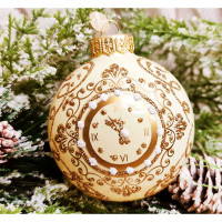 Шар стекло 08см "Новогодние куранты" п/у арт.КУ-80-224023/2 Шар стекло 08см "Новогодние куранты" п/у арт.КУ-80-224023/2