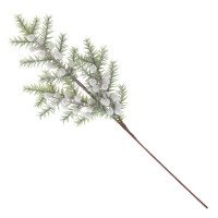 Украшение декоративное "Ветка. Хвоя литая, ягоды" 54см заснеженная арт.811493 Украшение декоративное "Ветка. Хвоя литая, ягоды" 54см заснеженная арт.811493