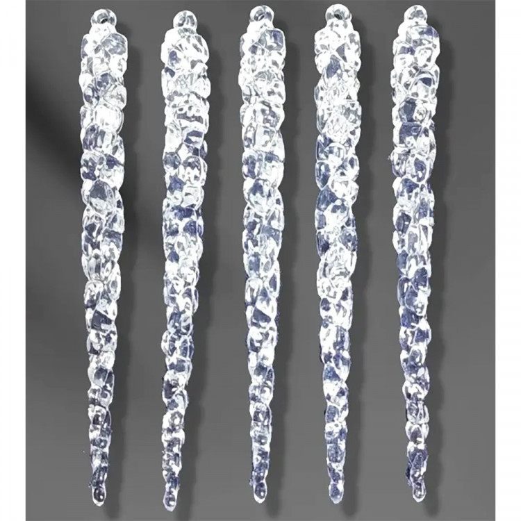 Украшение декор.подвеска пластик "Сосулька витая Darlens" 10см 05шт/наб. арт.DL-DRL07401