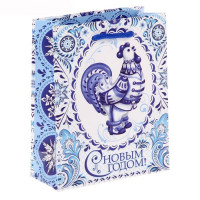 Пакет подарочный 11*14см бумаж. Гжель арт.1299830