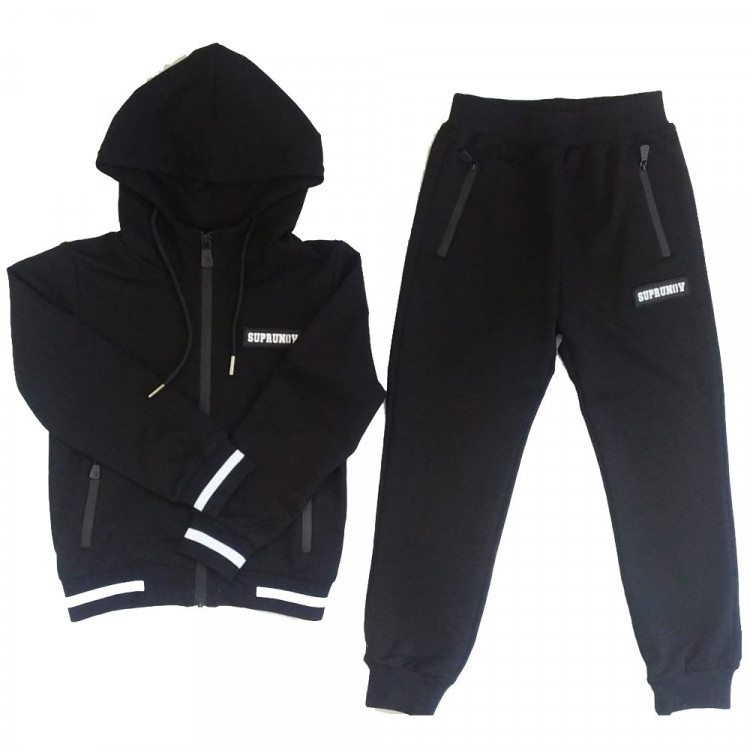 Костюм спортивный для мальчика арт.158 размерный ряд 30/116-46/170 цвет черный