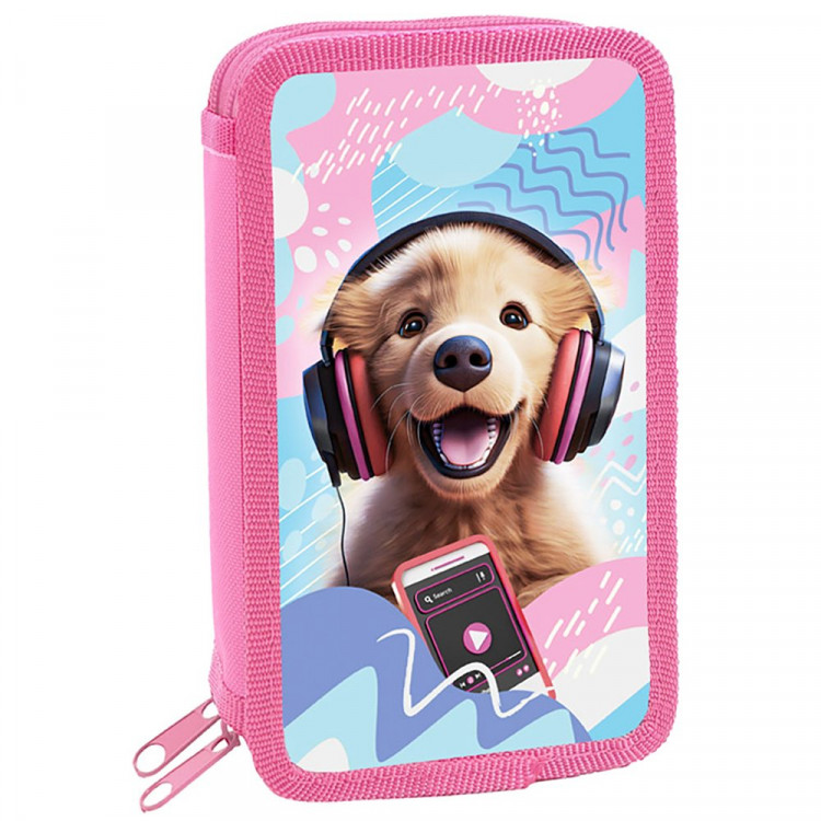 Пенал 2 отделения (Оникс) ПКК 11-5 Щенок с наушниками 190х110мм ламинированный картон Пенал 2 отделения (Оникс) ПКК 11-5 Щенок с наушниками 190х110мм ламинированный картон