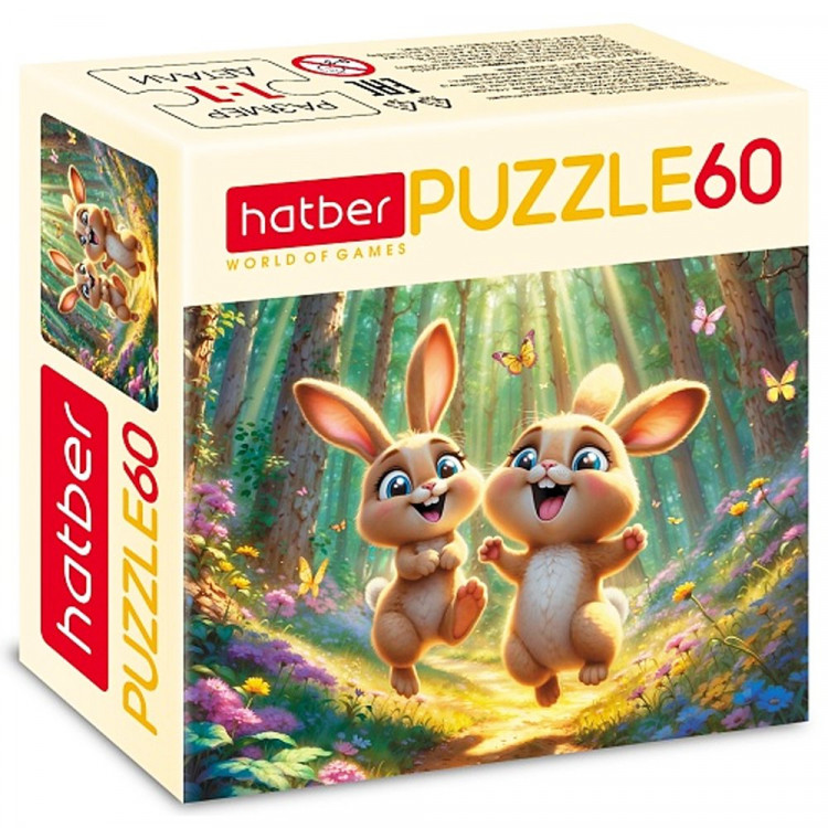 Пазл 60 элементов Лесные малыши (Hatber) арт.60ПЗ5_34085 Пазл 60 элементов Лесные малыши (Hatber) арт.60ПЗ5_34085