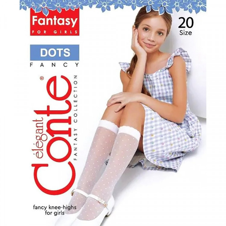 яяяГольфы полиамид арт.DOTS 22С-4СП 90% полиамид 10% эластан цвет белый (CONTE) яяяГольфы полиамид арт.DOTS 22С-4СП 90% полиамид 10% эластан цвет белый (CONTE)