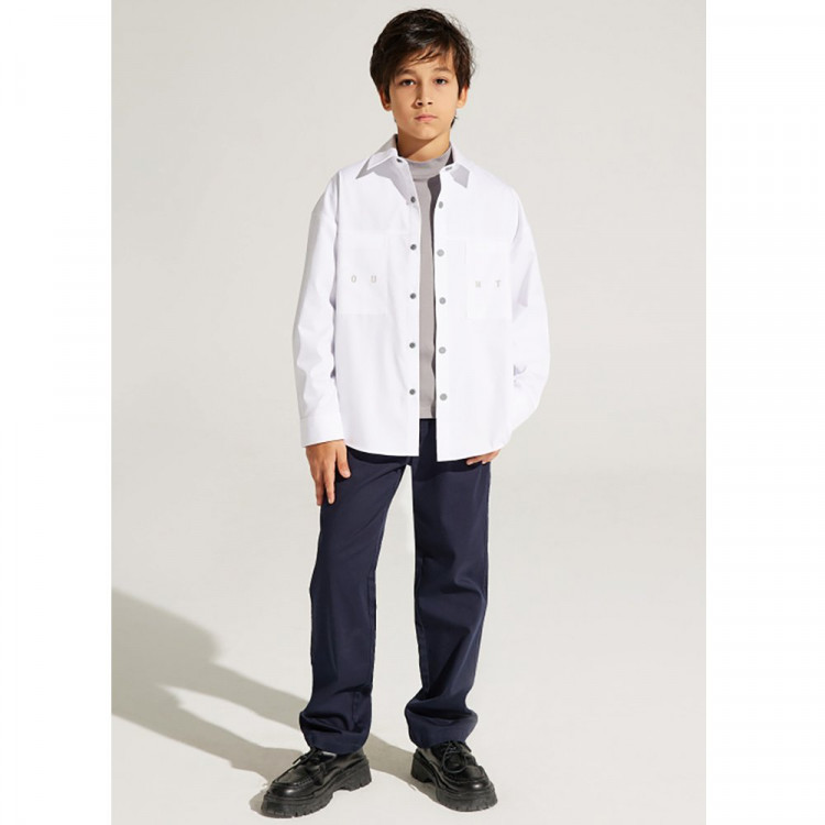 Сорочка детская  (Делорас) длинный рукав размерный ряд 31/128-134-35/152-158  цвет черный арт.C71734 на кнопках