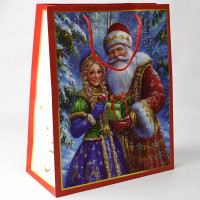 Пакет подароч. бумаж. 26*32см "Дед Мороз и Снегурочка" арт.95735FE Пакет подароч. бумаж. 26*32см "Дед Мороз и Снегурочка" арт.95735FE