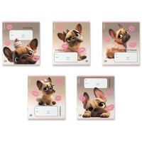 Тетрадь 18 листов клетка (ErichKrause) Frenchie выборочный УФ-лак ассорти арт.64834