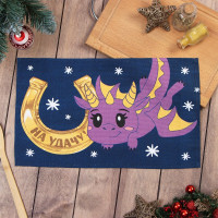 Полотенце Доляна "На удачу" рогожка 28*46см арт.9770524