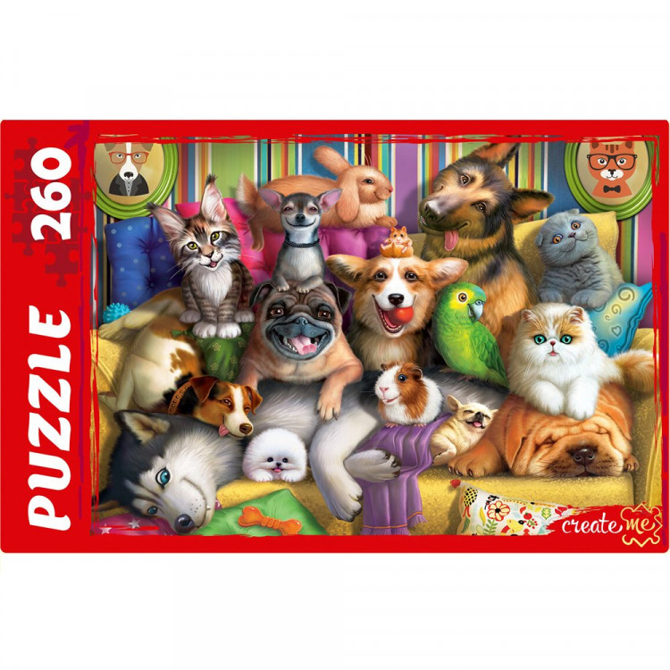 Пазл 260 элементов Забавные животные №1 (РК) арт.П260-8202 Пазл 260 элементов Забавные животные №1 (РК) арт.П260-8202