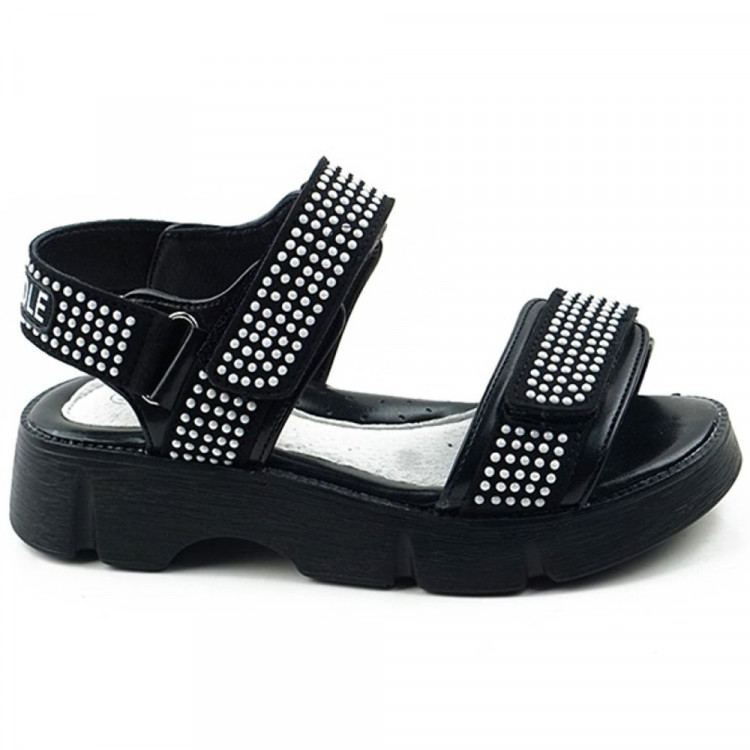 Босоножки для девочки (B&G) черный верх-искусственная кожа подкладка-искусственная кожа размерный ряд 31-37 арт.m-bg-8630-2A