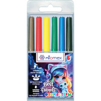 Фломастеры (Attomex) Best Friends 6 цветов вентилируемый колпачок, пластиковый блистер арт.5080618