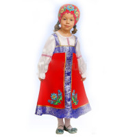 Костюм для девочки Русская красавица (кокошник,платье) р.38(146-152) ткань