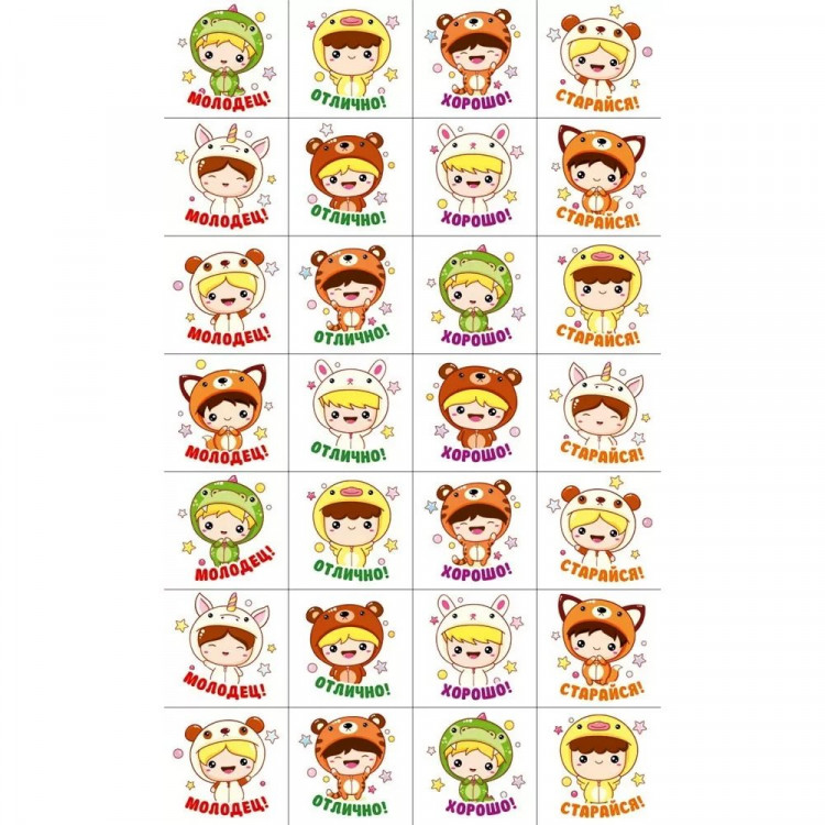 Наклейки-оценки (Открытая планета) Аниме/Котики асс. арт.89083/89084