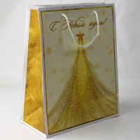 Пакет подароч. бумаж. 26*32см "Новогоднее сияние" цв.белый арт.95738FE Пакет подароч. бумаж. 26*32см "Новогоднее сияние" цв.белый арт.95738FE