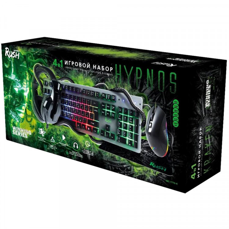 Набор игровой провод.Smartbuy Rush Hypnos SBC-777G-K черный