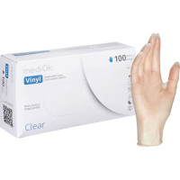 Перчатки одноразовые виниловые, н/о, прозр. (XL), 50п/уп 10гр ,ПС