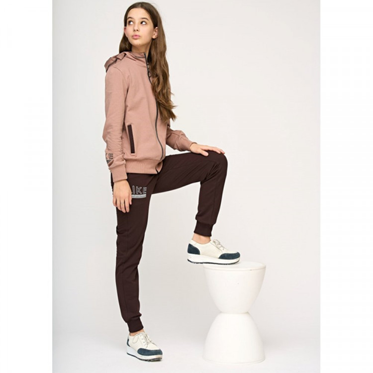 Костюм спортивный для девочки арт.1669/1669.1 размер 32/128-46/170 трикотажный цвет карамельно-кориневый