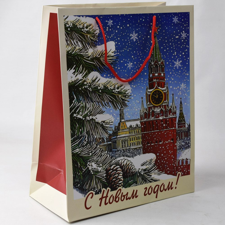 Пакет подароч. бумаж. 26*32см "Куранты" арт.95739FE