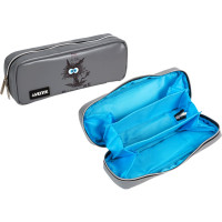 Пенал-косметичка 3 отделение кожзам (deVente) Я ОК 210x90x50мм темно-серый арт.7029531