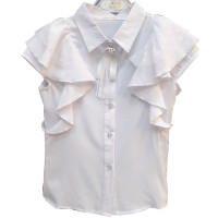 Блузка для девочки (Sasha style) короткий рукав цвет белый арт.S1302А/003 размерный ряд 30/122-38/146