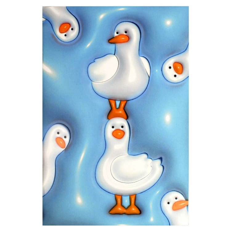 Тетрадь А5 клетка 32 листа скоба (Феникс) 3D-Гуси ламинация софт-тач вельвет выборочный УФ-лак рт.70425