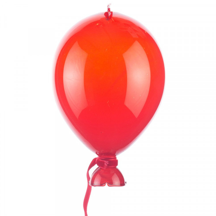 Украшение декоративное стекло 10см "Воздушный шарик" красный арт.10113